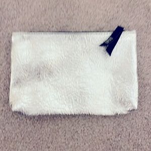 NWOT - IPSY - Silver Chrome - Cosmetic Bag/Clutch - 8X5” - with green interior